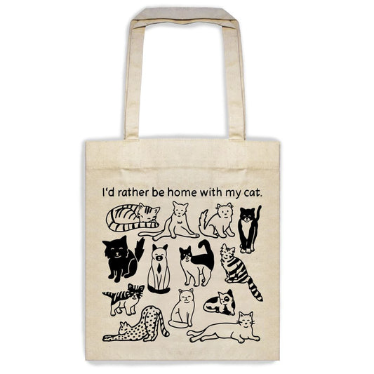 I'd Rather Be Home with my Cat tote