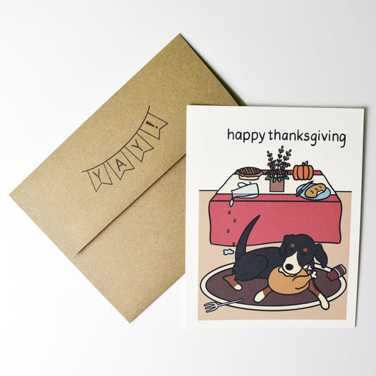 Dog Stole Thanksgiving Card