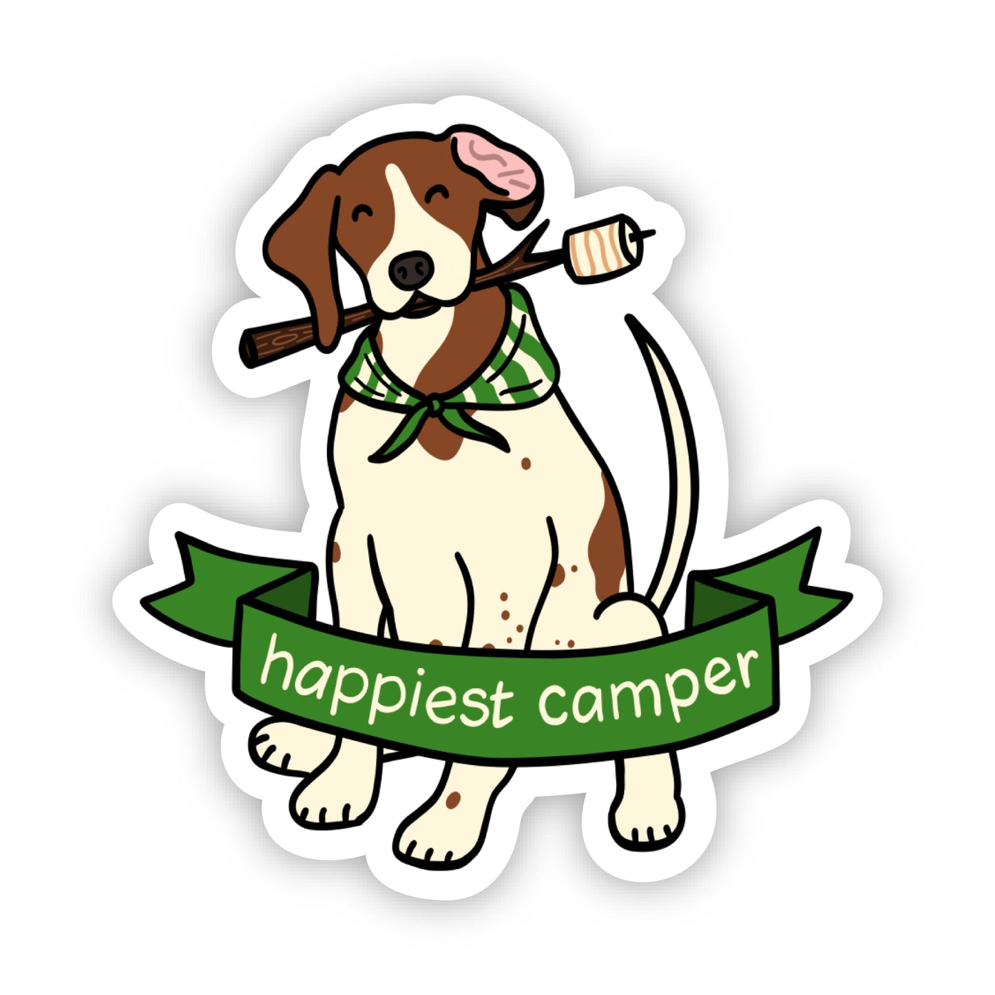 Happiest Camper Dog Sticker