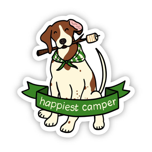 Happiest Camper Dog Sticker