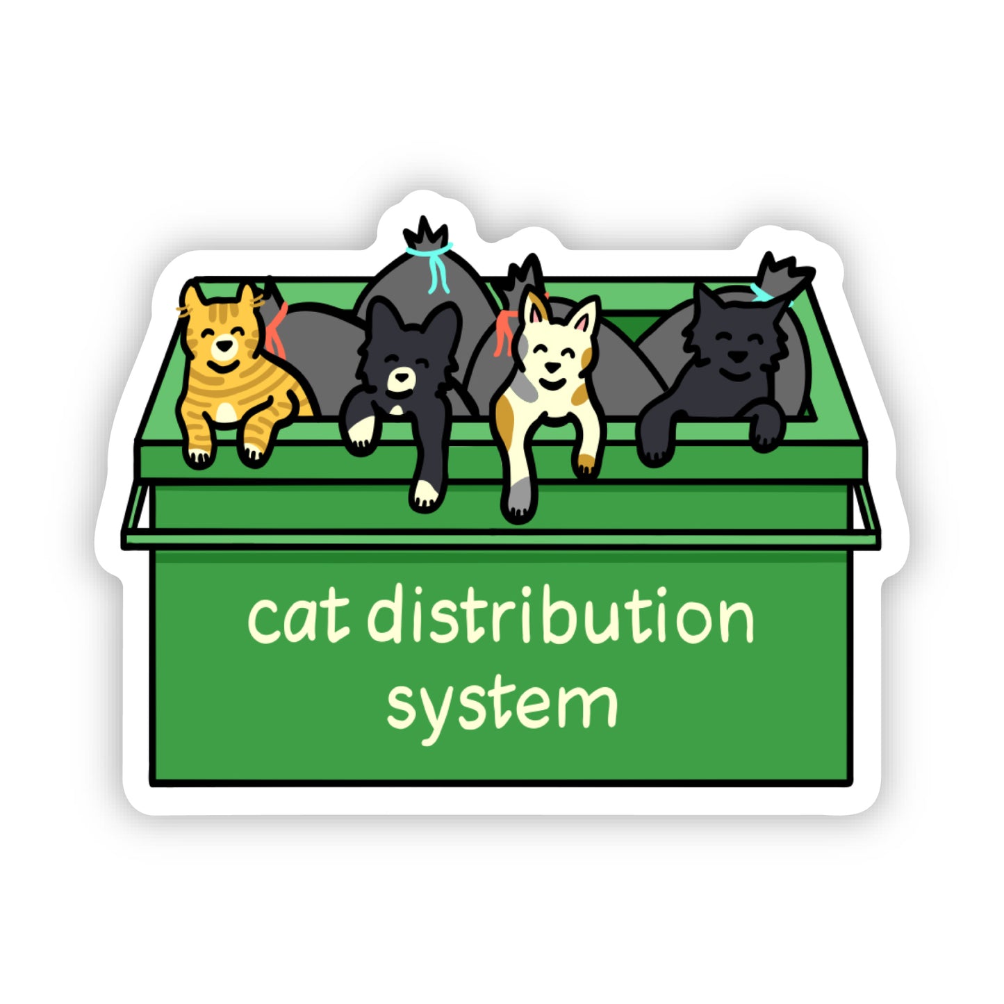 Cat Distribution System Dumpster Sticker