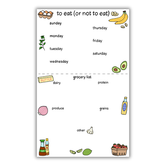 To Eat (or Not to Eat) Weekly Meal Planner Notepad