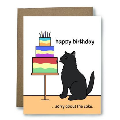 Cat Steals Cake Birthday Card