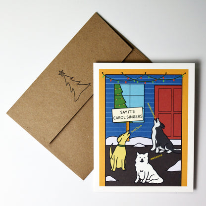 Say It's Carol Singers... Dogs Card