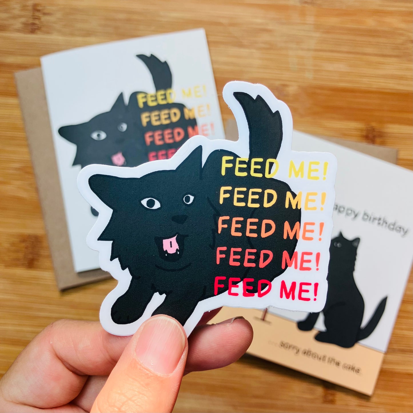 Feed Me! Cat Sticker