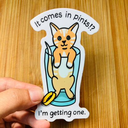 Pint Glass Kitten Sticker