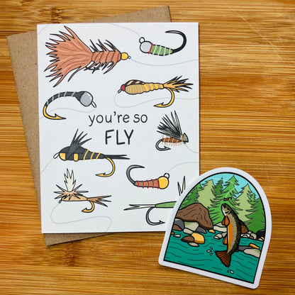 You're So Fly Fly Fishing Card