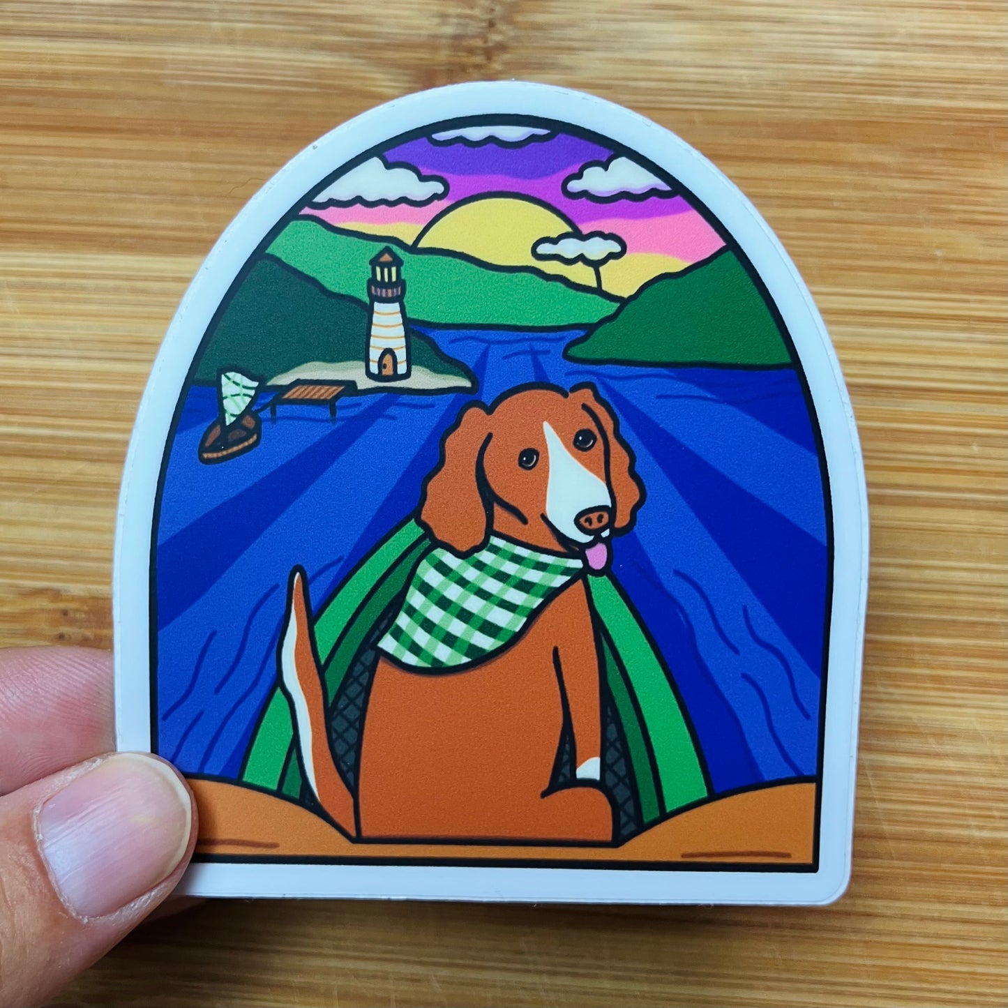 Kayaking Dog Sticker