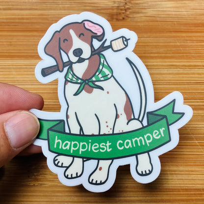 Happiest Camper Dog Sticker