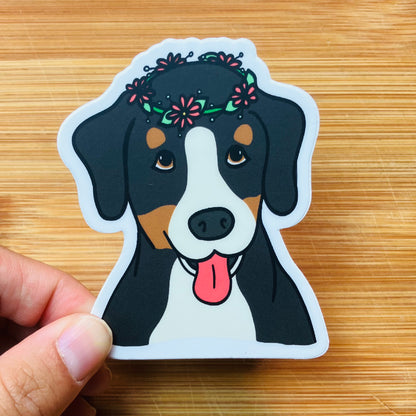 Flower Crown Dog Sticker