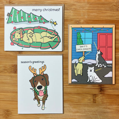 Dog Knocked Over the Christmas Tree Card
