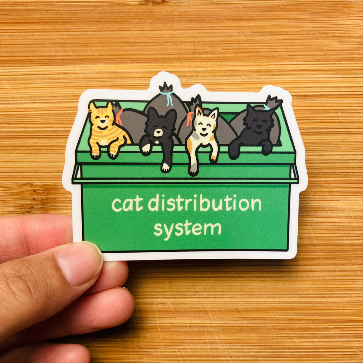 Cat Distribution System Dumpster Sticker