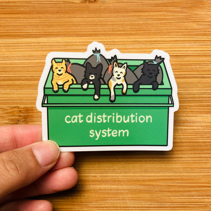 Cat Distribution System Dumpster Sticker