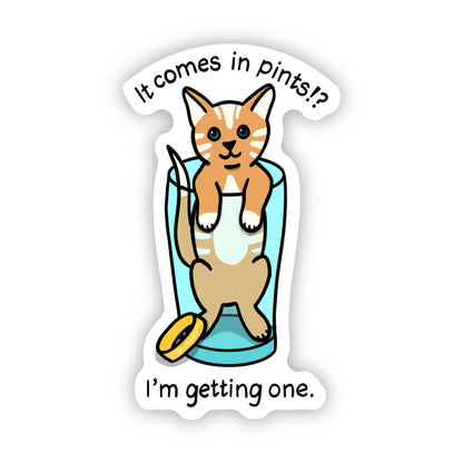 Pint Glass Kitten Sticker