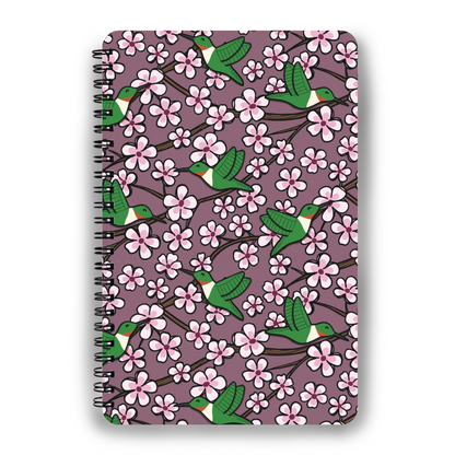 Cherry Blossom and Hummingbird Notebook
