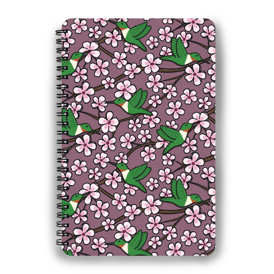 Cherry Blossom and Hummingbird Notebook
