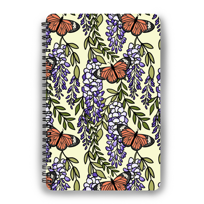 Wisteria and Monarch Butterfly Notebook