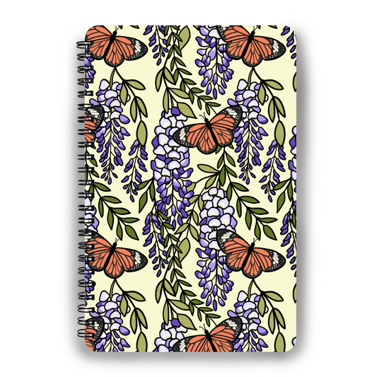 Wisteria and Monarch Butterfly Notebook