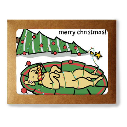 Dog Knocked Over the Christmas Tree Stationery Set