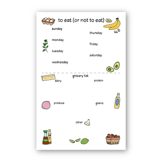 To Eat (or Not to Eat) Weekly Meal Planning Notepad with Magnet