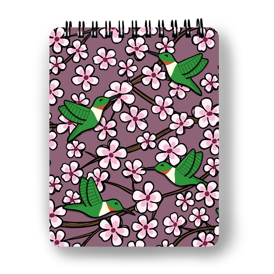 Cherry Blossom and Hummingbirds Pocket Notebook