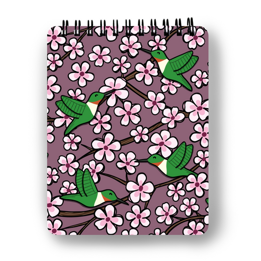 Cherry Blossom and Hummingbirds Pocket Notebook