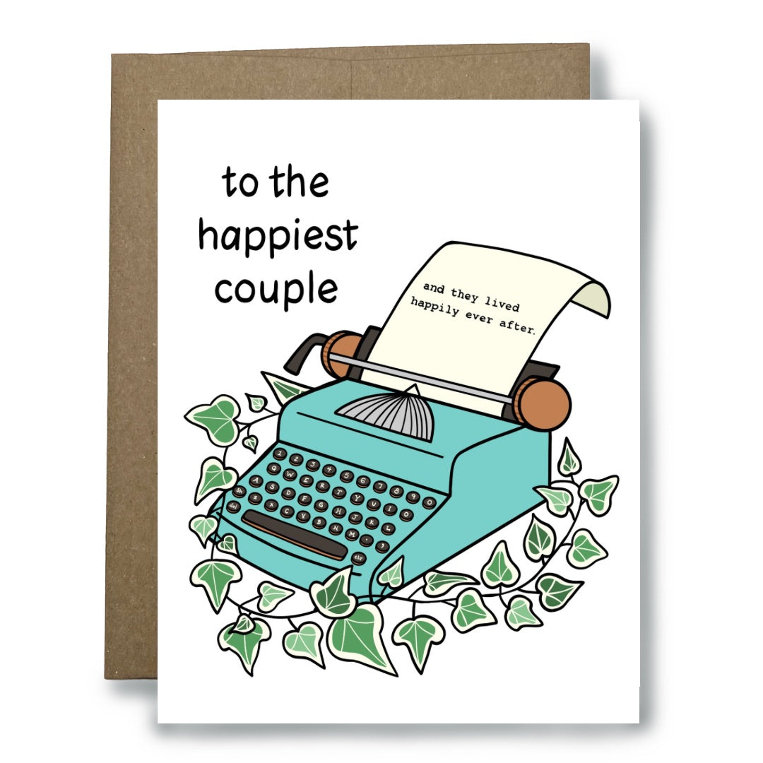 To the Happiest Couple Typewriter Card
