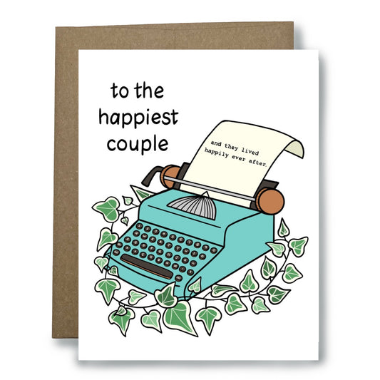 To the Happiest Couple Typewriter Card